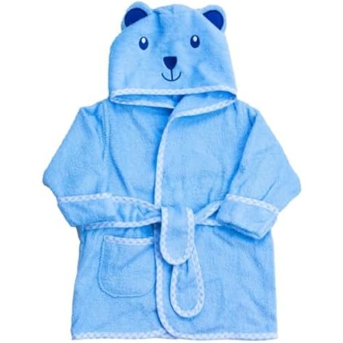Spasilk Hooded Bathrobe with Ears for Newborns, 1 3D Soft Cotton Terry Bathrobe, Baby Essentials, Baby Shower Gifts, One Size