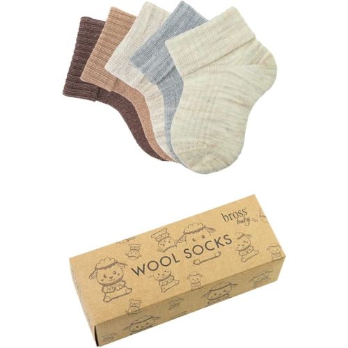 Newborn & Infant Unisex Wool Socks Pack of 5 - Baby Girls & Boys Socks
