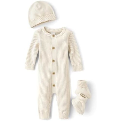 Gymboree,One Piece Body Suit Hat and Socks 3-Piece Newborn Set,Heather