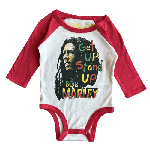 Bob Marley Get Up Stand Up Recycled Raglan Onesie