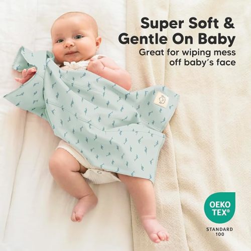 Organic Burp Cloths Baby Boy Girl, 6pk Large Burping Cloths (Marine Muse)