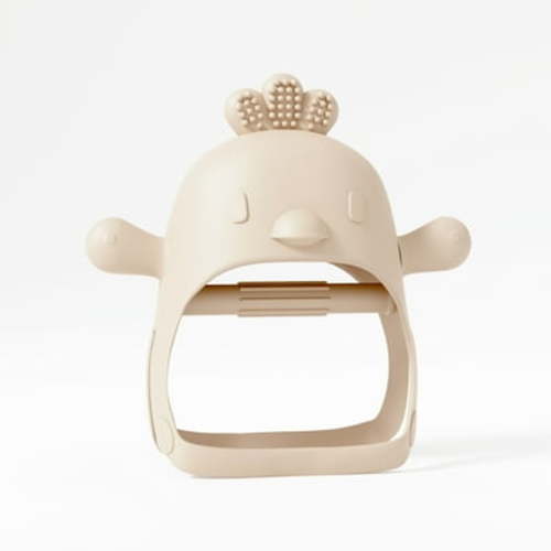 Pacifier Teether Toy Never Drop Wrist Wearable Baby Teether - Little Chick in Beige by Muqee Peeko