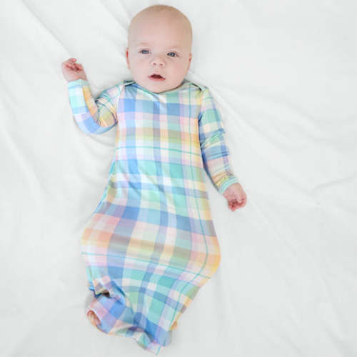 Pastel Plaid Infant Gown