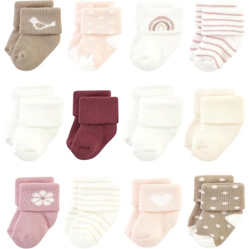 Hudson Baby Baby Girls' Cotton Rich Newborn and Terry Socks