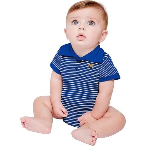 Two Feet Ahead Striped Short Sleeve Golf Polo Baby Bodysuit Creeper Infants University College Officially Licensed