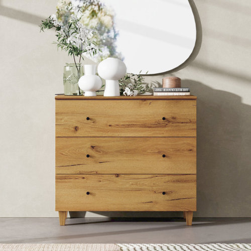 Red Barrel Studio® Lysiane 3 Drawer 35.4" W Dresser & Reviews | Wayfair