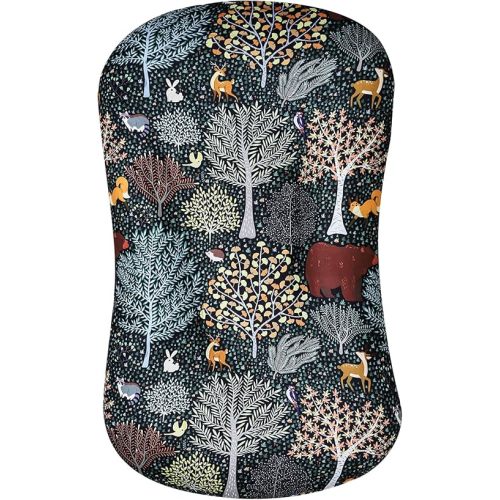 Newborn Lounger Cover for Boys and Girls Removable Cover Ultra Soft Comfortable Lounger Slipcover for Infant Lounger Pillow Forest Animals
