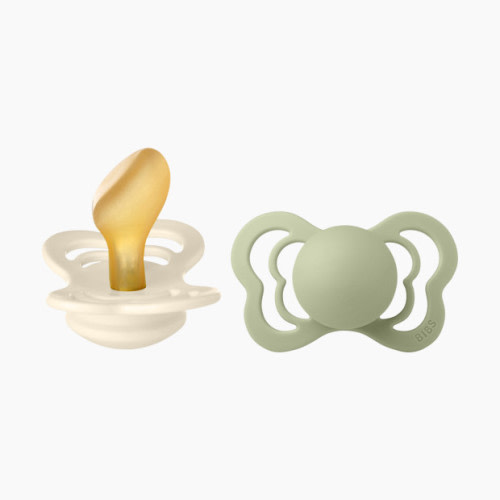 BIBS Couture Natural Rubber Pacifier (2 Pack) - Ivory / Sage, Couture, Size 2