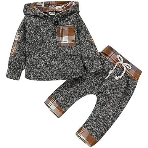 Toddler Baby Boy Clothes Infant Newborn Boy Outfit Long Sleeve Hoodie Sweatshirt Pants Fall Winter Clothes Set