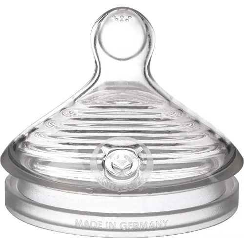 NUK Simply Natural Baby Bottle Nipples - Medium Flow Silicone Extra Soft Anti-Colic Air System BPA-Free Pack of 2