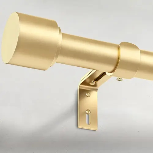 GEEBOBO Gold Curtain Rods for Windows 18 to 28 Inch, 1 Inch Adjustable Heavy Duty Easy Install Curtain Rods Set for Outdoor, Patio, Farmhouse, Bedroom, Living Room (Gold, 15"-28")