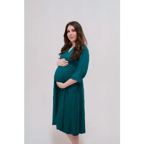 Amelia Labor & Postpartum Gown in Deep Teal – Lila