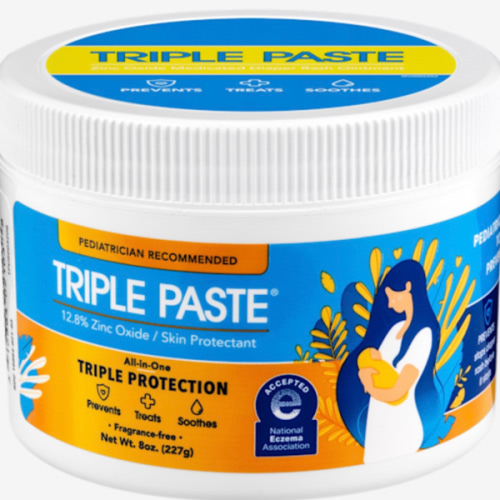 Triple Paste Diaper Rash Cream for Baby - 8 Oz Tub - Zinc Oxide Ointment Treats, Soothes and Prevents Diaper Rash - Pediatrician-Recommended Hypoallergenic Formula with Soothing Botanicals