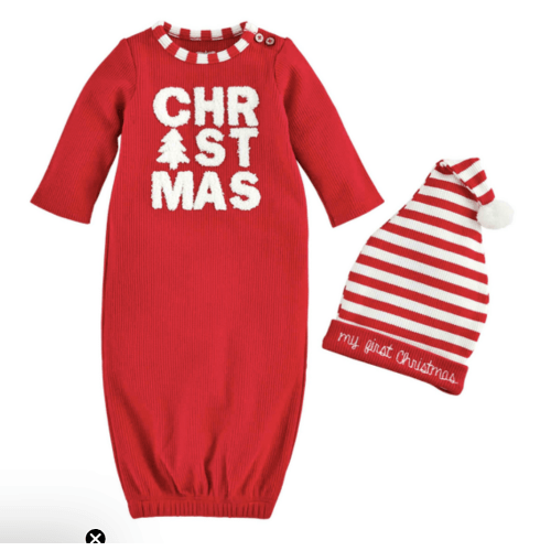 Boucle Christmas Sleeper Gown Set