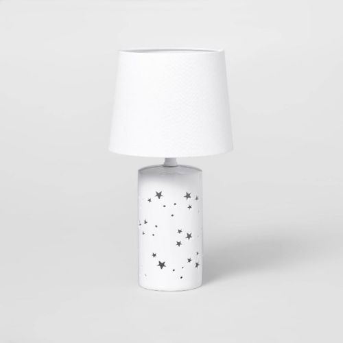 2-in-1 Starry Kids' Table Lamp (Includes LED Light Bulb) White - Pillowfort™: Ceramic Base, 3-Way Light, ETL Listed