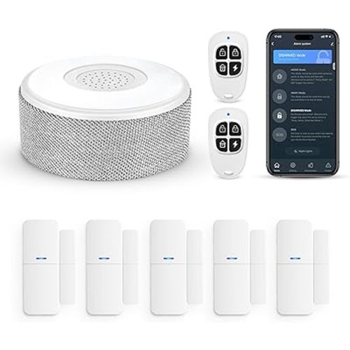 tolviviov Home Security System Wireless, DIY Door Alarm Security System, App Alerts, 10-Piece Kit, No Monthly fee, WiFi Alarm, Door Window Motion Sensor, for Safety, Home Security, Kids Safety