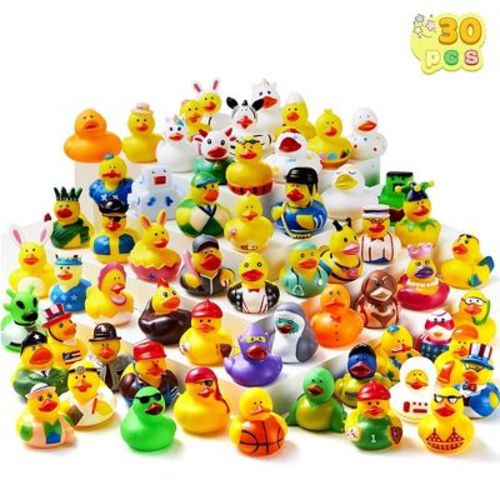 30pcs Rubber Ducks, Mini Rubber Duckie Toys With Mesh Carry Bag For Kids Baby Bath Shower Toys, Birthday Gifts Summer Beach Pool Activity Party Favors