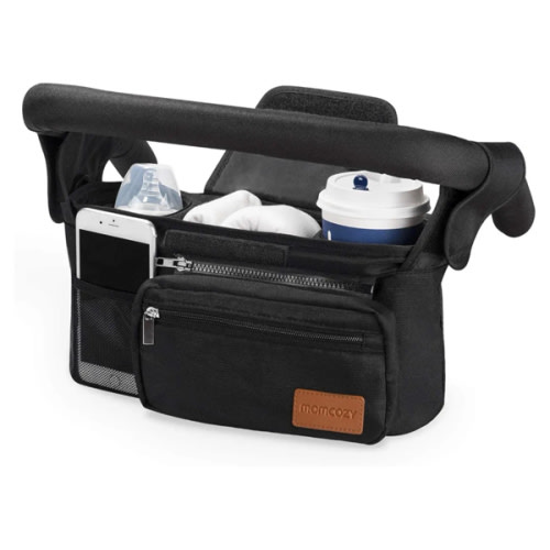 Momcozy Universal Stroller Organizer with Insulated Cup Holder Detachable Phone Bag & Shoulder Strap, Fits for Stroller like Uppababy, Baby Jogger, Britax, BOB, Umbrella and Pet Stroller