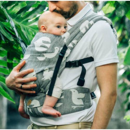 LennyLight Carrier, Standard Size, jacquard weave (68% cotton 16% linen 16% modal) - BIRDY - WHITE NOISE