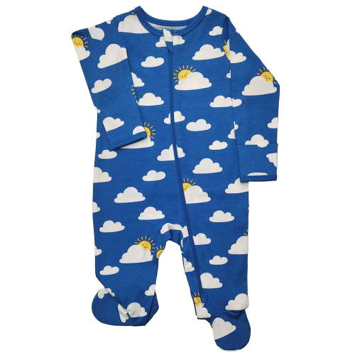 Wonder Nation Organic Cotton Baby Two-Way Zipper Footed Sleep N Play Pajamas, Sizes Preemie–6/9 Months