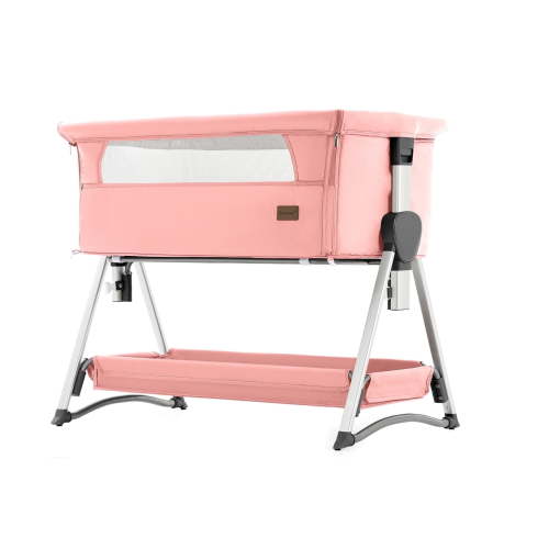 Newborn Beside Sleeper Baby Bassinet Unisex Infant Swing Cradle Portable Travel Cribs(Pink)