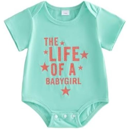 Newborn Baby Girl Outfits The Life Of A Baby Girl Short Sleeve Bubble Romper Shirt Oversized Bodysuit Summer Clothes