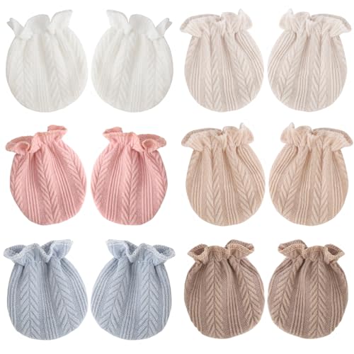 BQUBO Newborn Infant Toddler Mittens No Scratch Cotton Elastic Wrist Gloves Hypoallergenic for 0-6 Months Baby Boys Girls