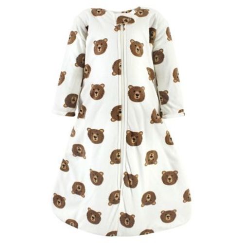 Hudson Baby Infant Boy Long Sleeve Plush Faux Fur Sleeping Bag, Wearable Blanket, Brown Bear, 6-12 Months