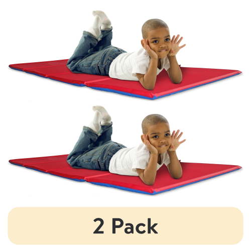 (2 pack) Kindermat Brand Nap Mat-1" Thick, Red and Blue-1 Unit per Package-Ages 2 and Above