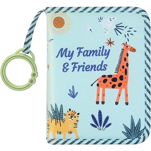 Boczif Baby Photo Album, Baby Memory Book Holds 4X6" Pictures, Soft Photo Cloth Book with Milestone Cards, Gift Set for Newborn Toddler & Kids(Blue)