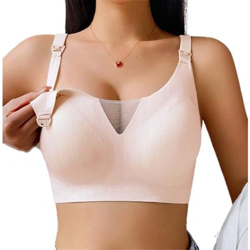 IWOLLENCE Womens No Underwire Nursing Bras Breast Feeding Pregnancy Sleep Bralette Ultra Comfort Bra Wireless
