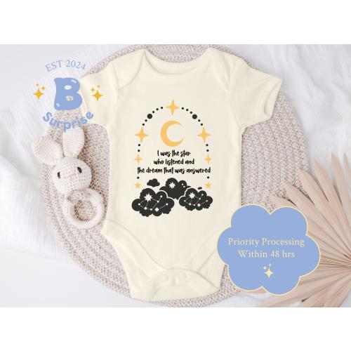 Moon and Stars Baby Onesie® - Celestial Design Baby Bodysuit - Dream Wishes Newborn Outfit