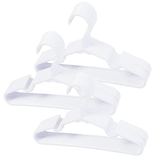 VIIBASE 30-Piece White Baby Nursery Closet Hangers, Non-Slip Laundry Infant Pant Hanger for Newborn Clothes Gift, Ultra-Thin Plastic Hanger for Girl Boy Toddler Kid