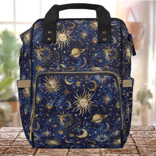 Celestial Diaper Bag Backpack Whimsigoth Overnight Bag Spooky Mama Goth Baby Shower Expecting Mom Gift Toddler Backpack Kids Mothers Day