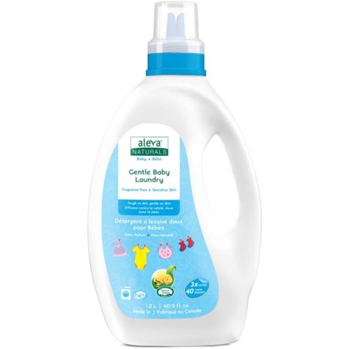 Aleva Naturals Gentle Baby Laundry, Effective Plant based Formula, Laundry Liquid, Fragrance Free, Tough on Stains and Dirt, Sensitive Skin friendly (40 Loads) - 40 fl. oz, 1.2 L