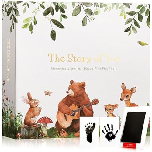 Baby Books for Baby Gift,Baby Book Keepsake Timeless First 5 Year,Baby Memory Book Scrapbook Album from Birth to Age 5, Baby Photo Albums Gender Neutral Baby Items,154 Pages