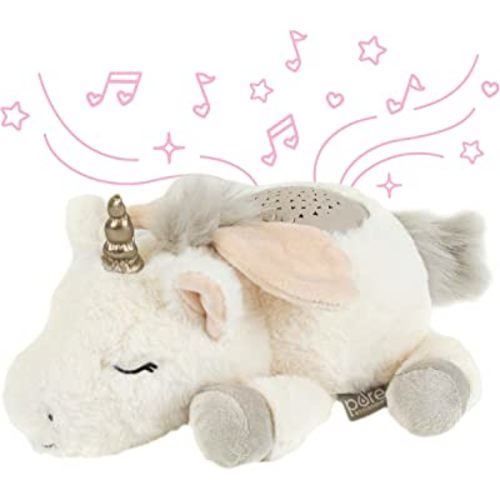 Pure Enrichment® PureBaby® Sound Sleeper Portable Sound Machine & Star Projector - Plush Sleep Aid with Night Light, 10 Lullabies, White Noise, Heartbeat, Birds & More for Baby & Toddlers (Unicorn)