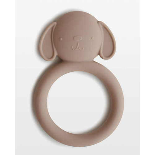 Mushie Light Brown Dog Silicone Baby Teether