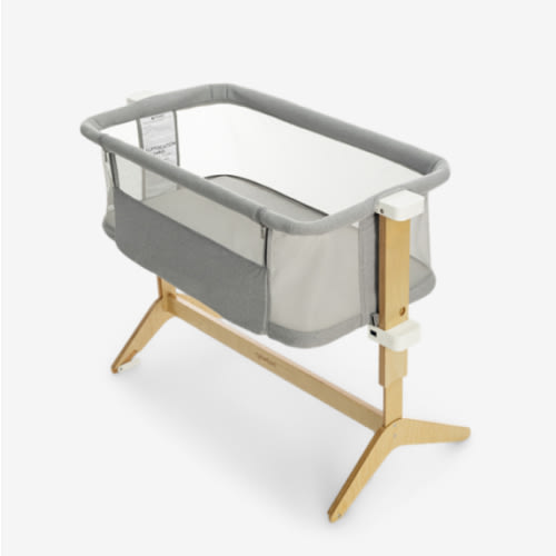 Newton Baby Bassinet & Bedside Sleeper with Mattress & Sheet - Ultra-Breathable & Completely Washable, Removable Dual-Layer Cover | Solid Birch Frame Adjustable Height & Infant Access Opening