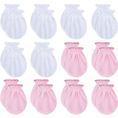 RATIVE No Scratch Mittens and Caps 100% Cotton for Newborn Baby 0-6 Months Boys Girls