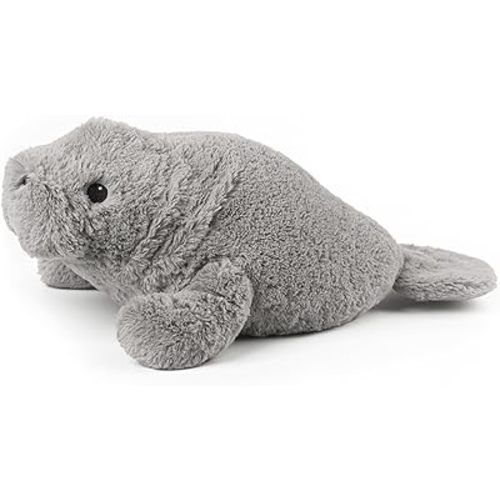 Manatee Stuffed Animals, Microwavable Stuffed Animal Adorable Fluffy Manatee Plush for Warmth Comfort, Heatable Coolable Lavender Scent Toy, Cute Soft Plushie Gift for Kids Adult & Children Boys Girls