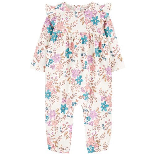 Baby Floral Jersey Long-Sleeve Jumpsuit - Floral - Carter's | Carter's