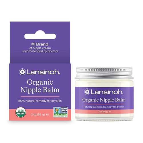 Lansinoh Organic Nipple Butter, 2 Ounces | Nipple Cream, Safe for Breastfeeding Baby, Postpartum Essentials for Mom