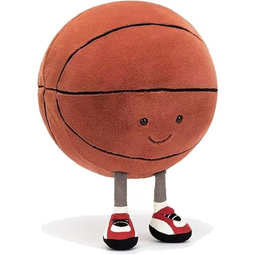 Cute Basketball Stuffed Animal Funny Basketball Gift, Soft Basketball Plush with Legs Adorable Sports Throw Pillow for Boys Girls Room Decor(Basketball,11 inches)