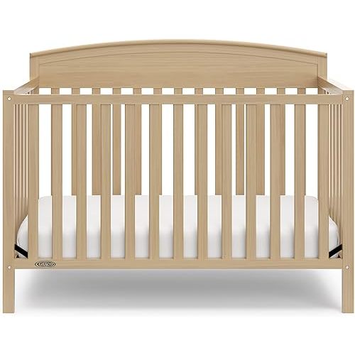 Graco Benton 5 in 1 Convertible Crib with Premium Foam Crib and Toddler Mattress - Driftwood