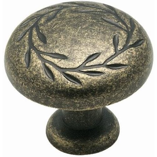 Weathered Brass Leaf Cabinet Knob Pulls BP1581-R2 Amerock's "Inspirations" Collection - 10 Pack