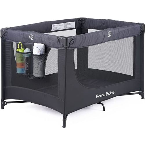 Pamo Babe Portable Crib Baby Playpen with Mattress and Storage Bag