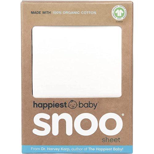 Happiest Baby SNOO Bassinet Fitted Sheet - 100% Organic Cotton Nursery Bedding - Fits SNOO Sleeper Crib Mattress (White)