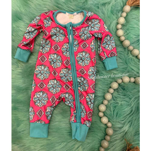 Pink concho baby sleeper