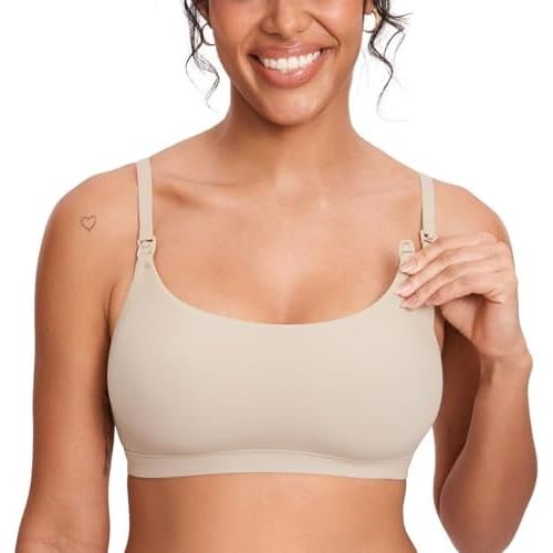 MOMANDA Women's Inbarely Nursing Bra Seamless Wireless Nursing Bras Unlined Maternity Bralettes for Breastfeeding